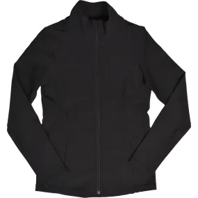 Yogalicious Girls' Full Zip Black Ribbed Yoga Jacket