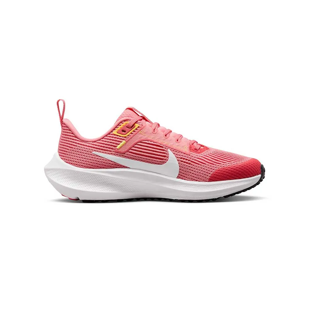 Youth Pegasus 40 Running Shoe- Coral Chalk/White/Citron Pulse - Regular (D)