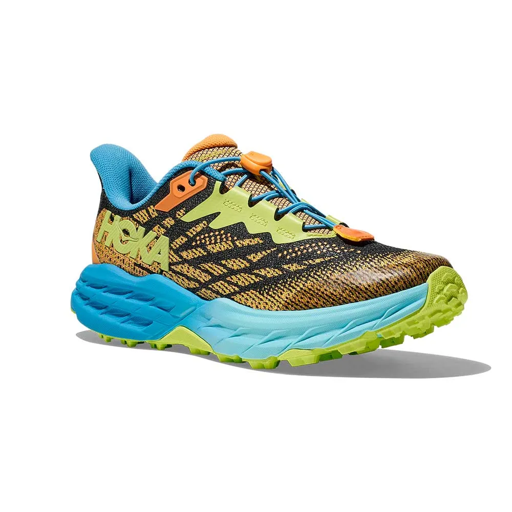 Youth Speedgoat 5 Trail Running Shoe - Solar Flare/Diva Blue - Regular (D)