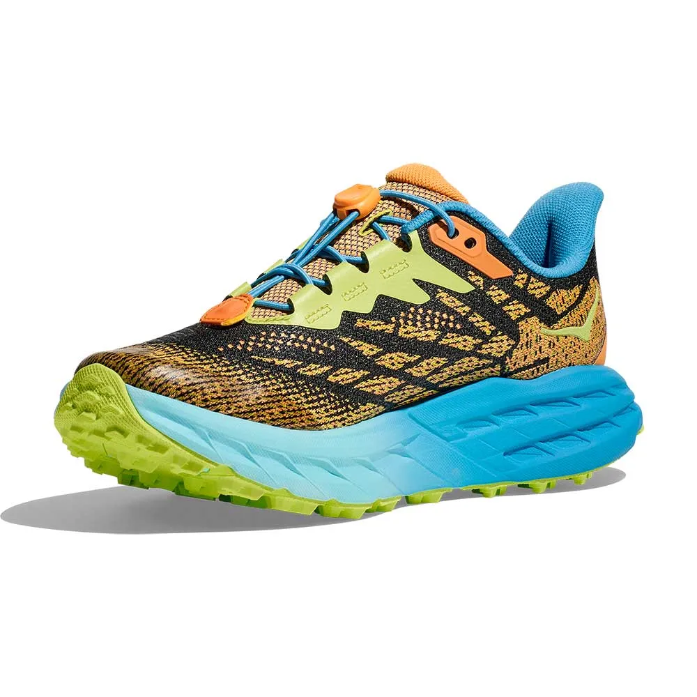 Youth Speedgoat 5 Trail Running Shoe - Solar Flare/Diva Blue - Regular (D)