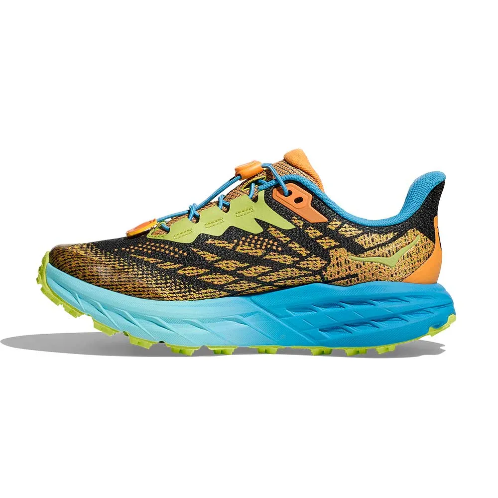 Youth Speedgoat 5 Trail Running Shoe - Solar Flare/Diva Blue - Regular (D)