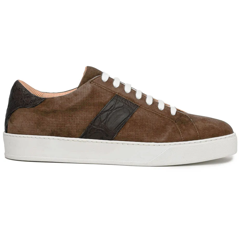 Zelli Olympias Calf & Crocodile Sneakers Cappuccino 